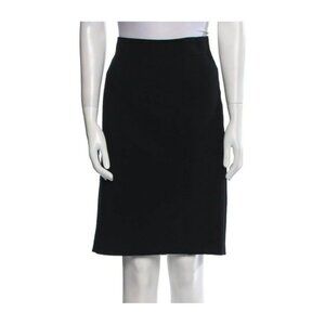 Akris Black Wool Skirt – Size M – Grosgrain Trim – Zip Closure‎ – Excellent